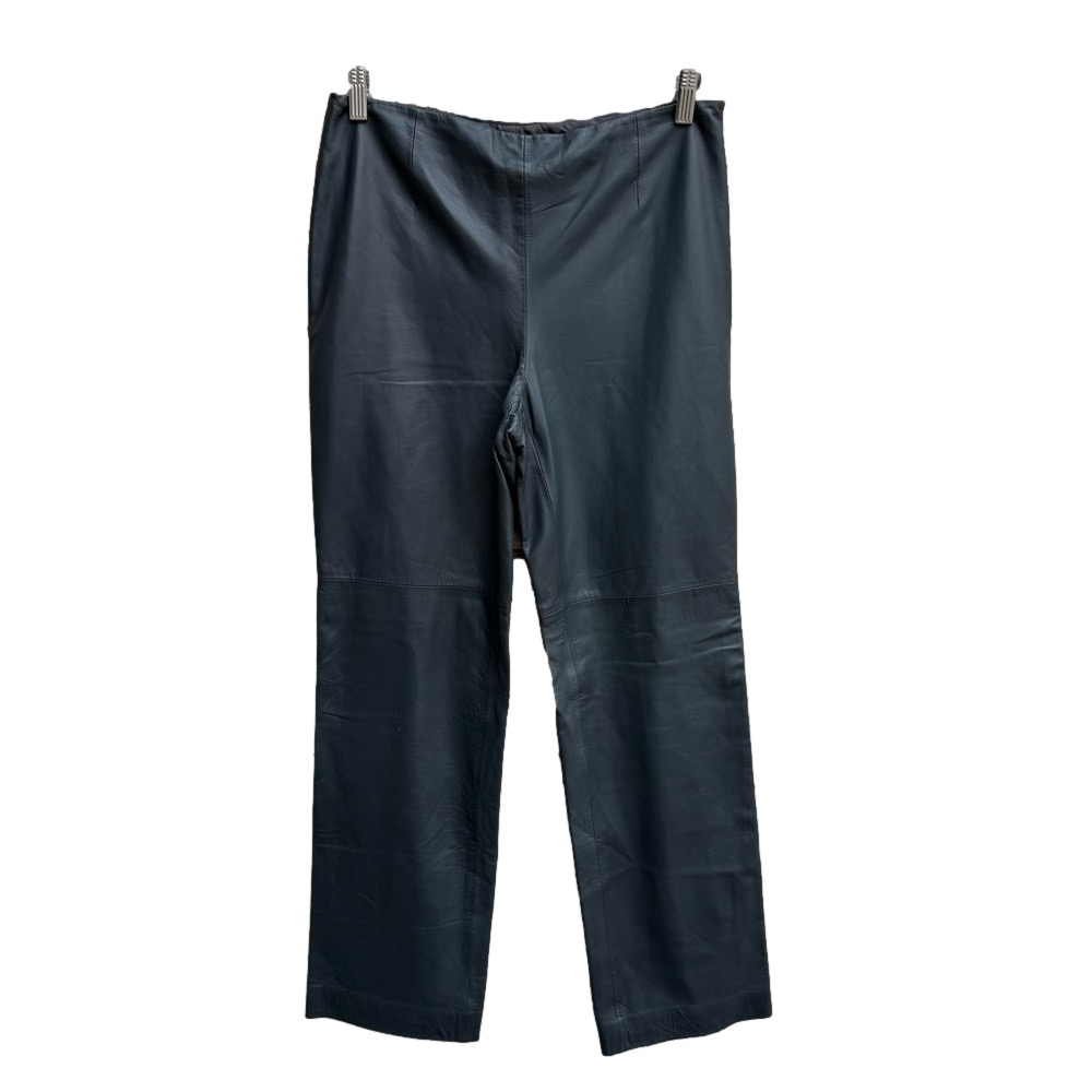 W by Worth Women's High Rise Leather Pants Hunter Green Size 10